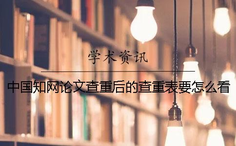 中國(guó)學(xué)術(shù)論文查重后的查重表要怎么看？