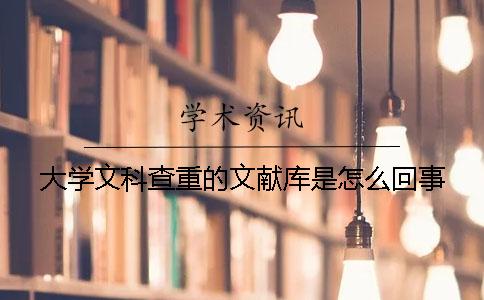 大學(xué)文科查重的文獻(xiàn)庫是怎么回事
